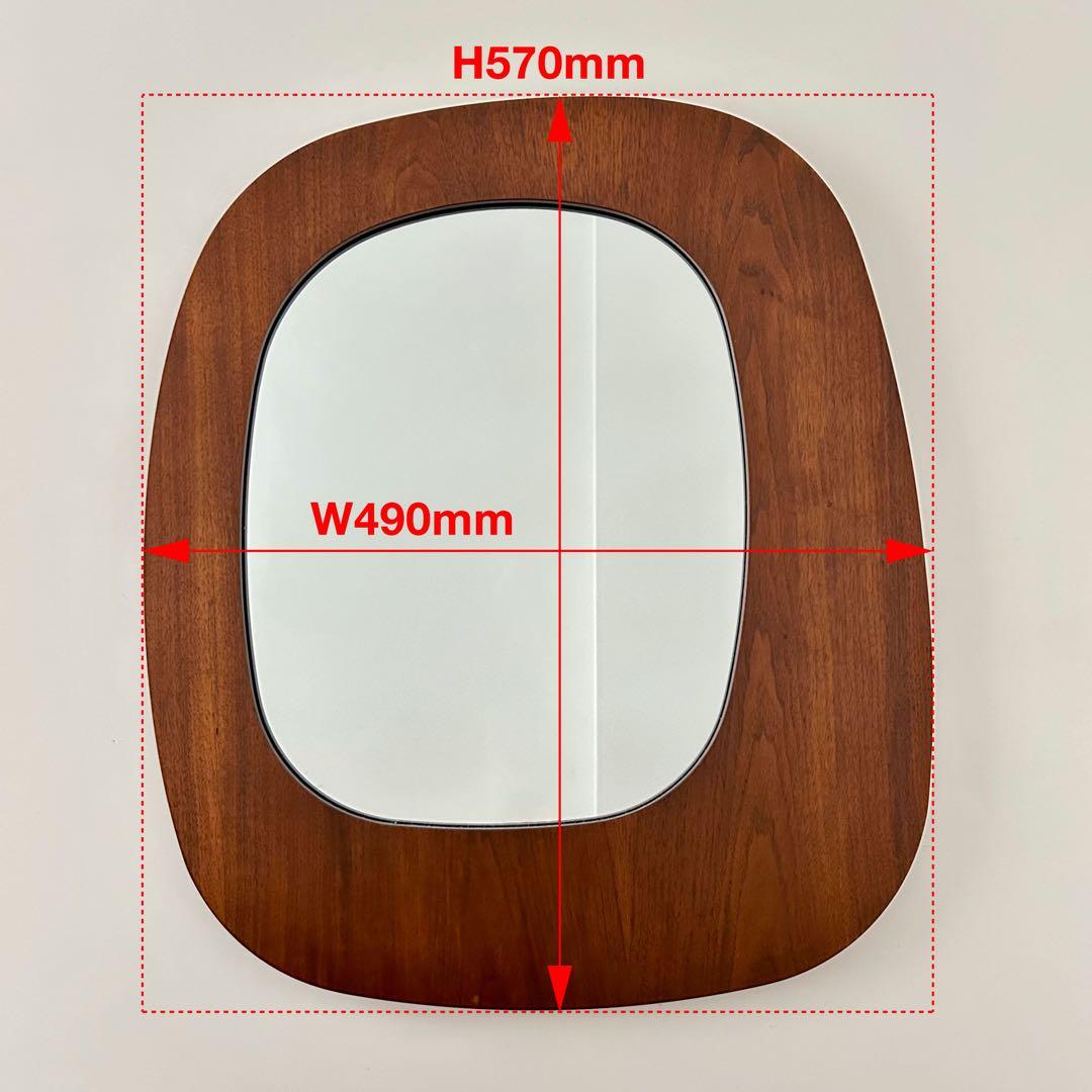 pure design社 カナダ製　ウォールナットウッドフレーム　壁掛け鏡