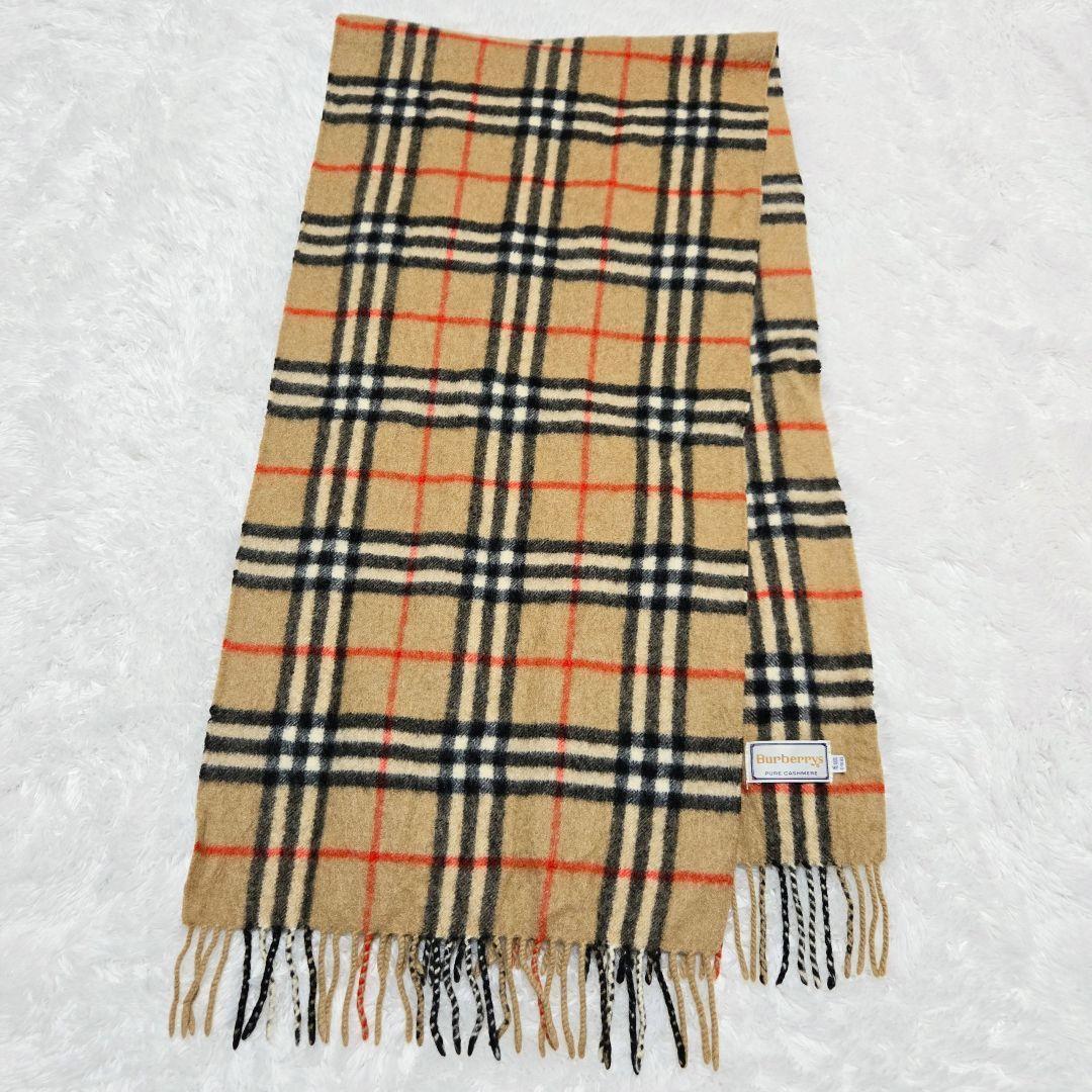 Burberrys カシミヤ100 ノバチェック マフラー ベージュ 英国製