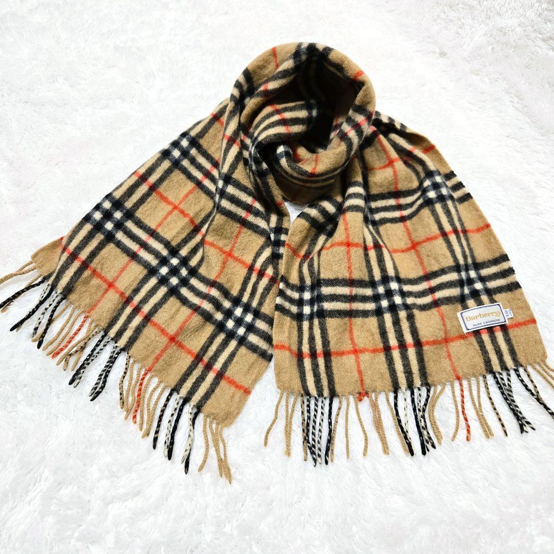 Burberrys カシミヤ100 ノバチェック マフラー ベージュ 英国製