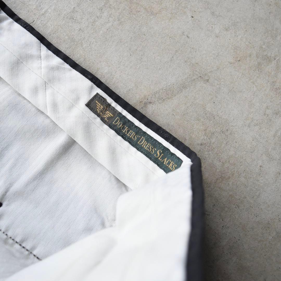 90s DOCKERSドッカーズ ツータックスラックス黒ブラック W40L30