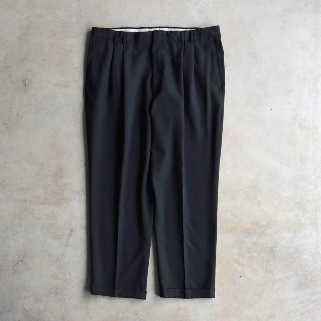 90s DOCKERSドッカーズ ツータックスラックス黒ブラック W40L30