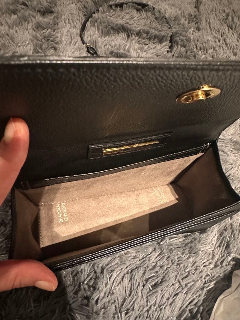 【美品】ボーグラン　クロコダイルショルダーバック　　ブラック