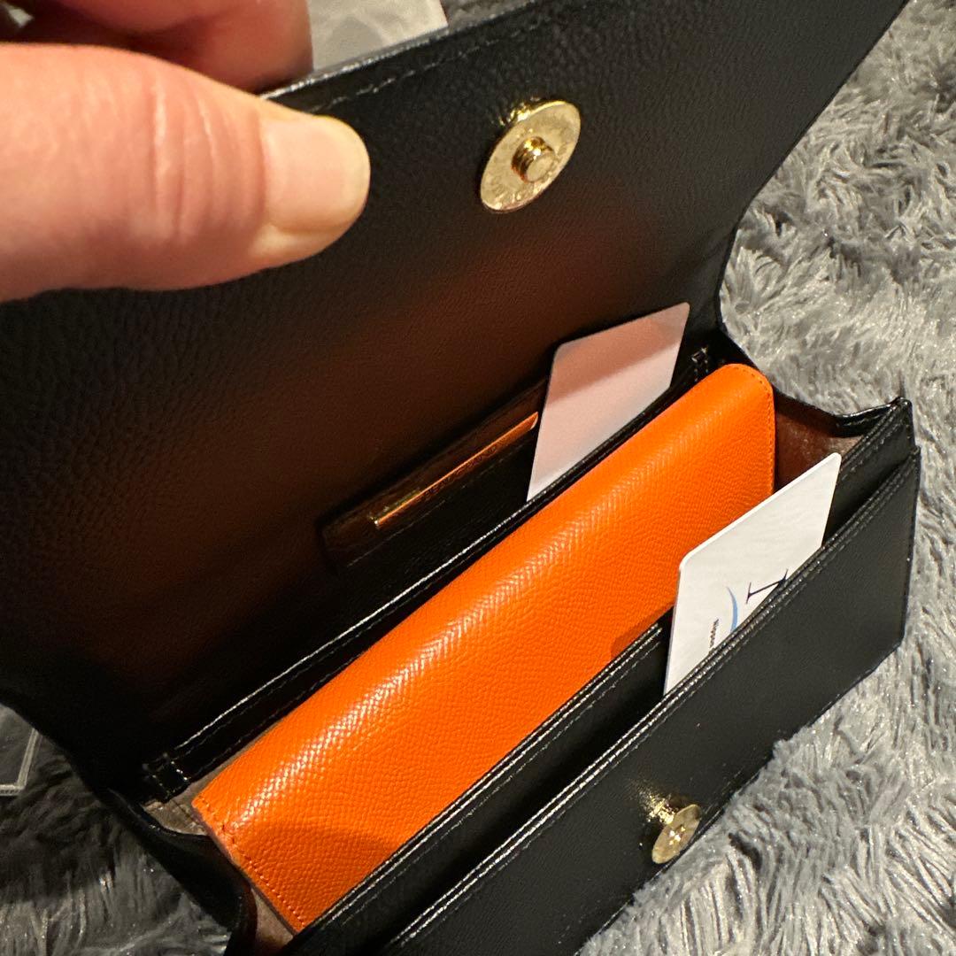 【美品】ボーグラン　クロコダイルショルダーバック　　ブラック