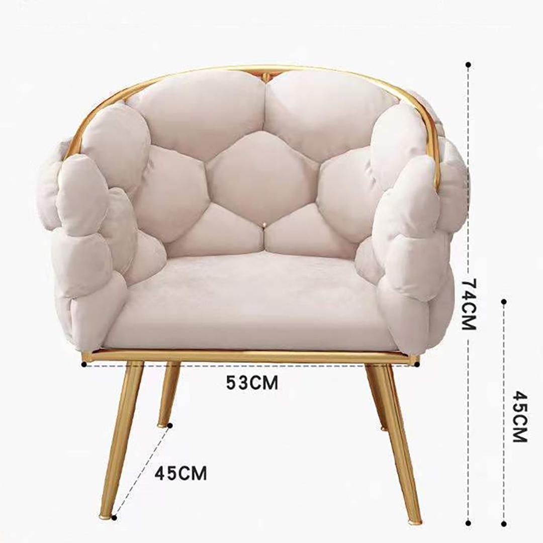 ピンクのベルベットチェア 訳あり品　写真をご確認SF02-②