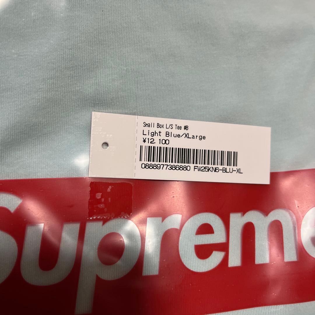 Supreme Small Box L/S Tee ライトブルー XL