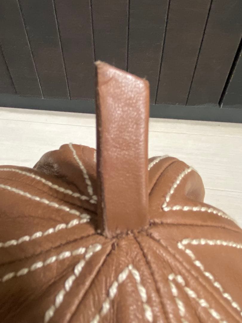 Hermes エルメス ラムレザーベレー帽 ホワイトステッチ