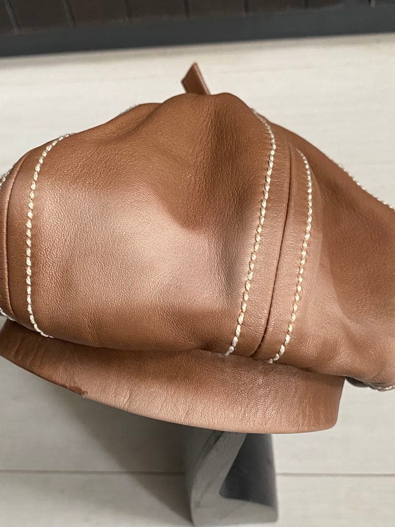 Hermes エルメス ラムレザーベレー帽 ホワイトステッチ