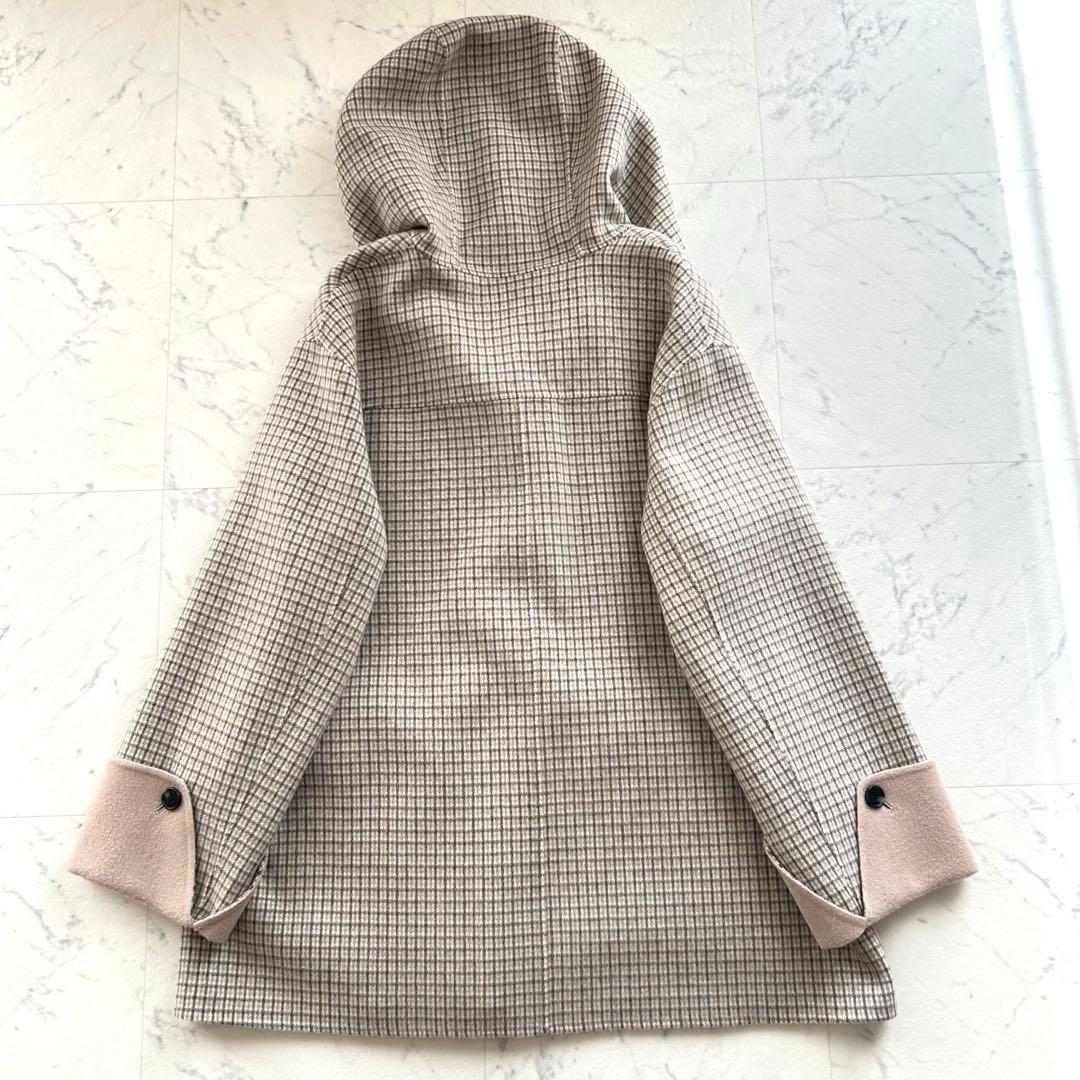 theory luxe ダブルフェイス フードコート カシミヤ混 38