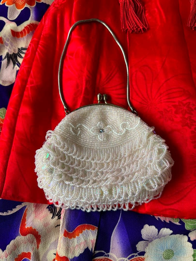 七五三に★アンティーク　大正縮緬　紫色に鳳凰　3歳着物セット