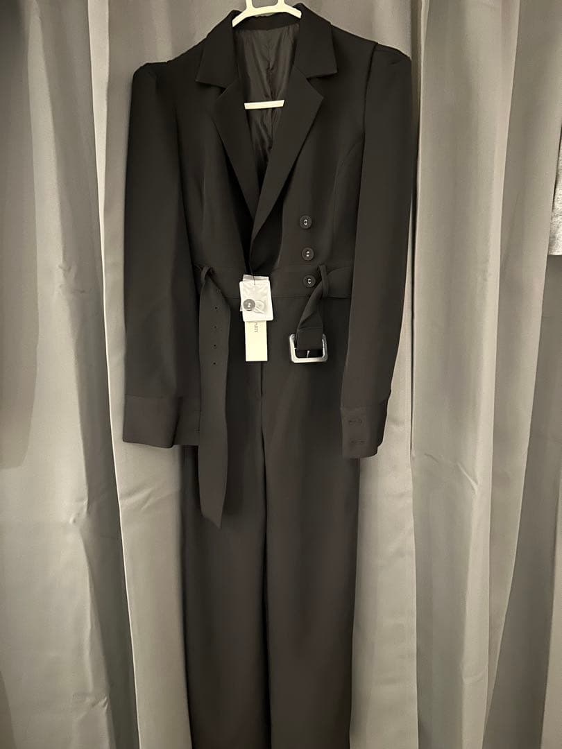 PARTY ベルト付きケープ風オールインワン