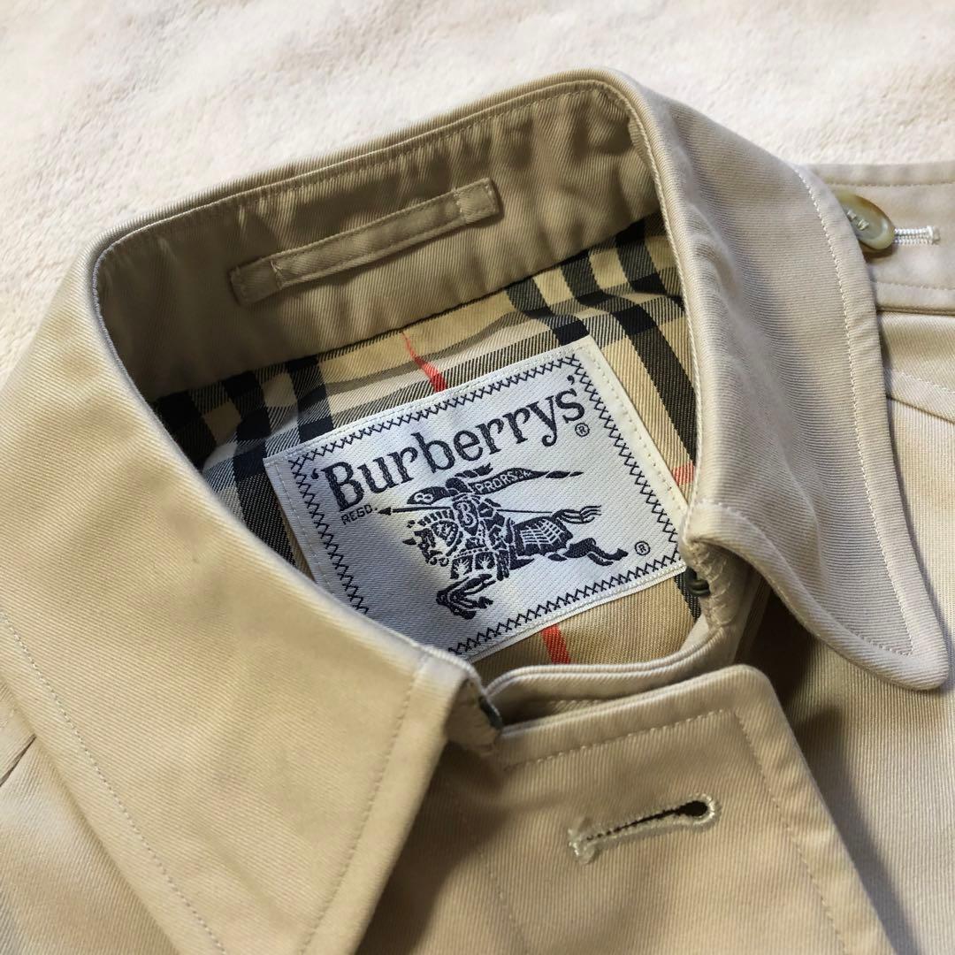 美品　バーバリー　ステンカラーコート　ノバチェック柄　ロング　ベージュ　本国製