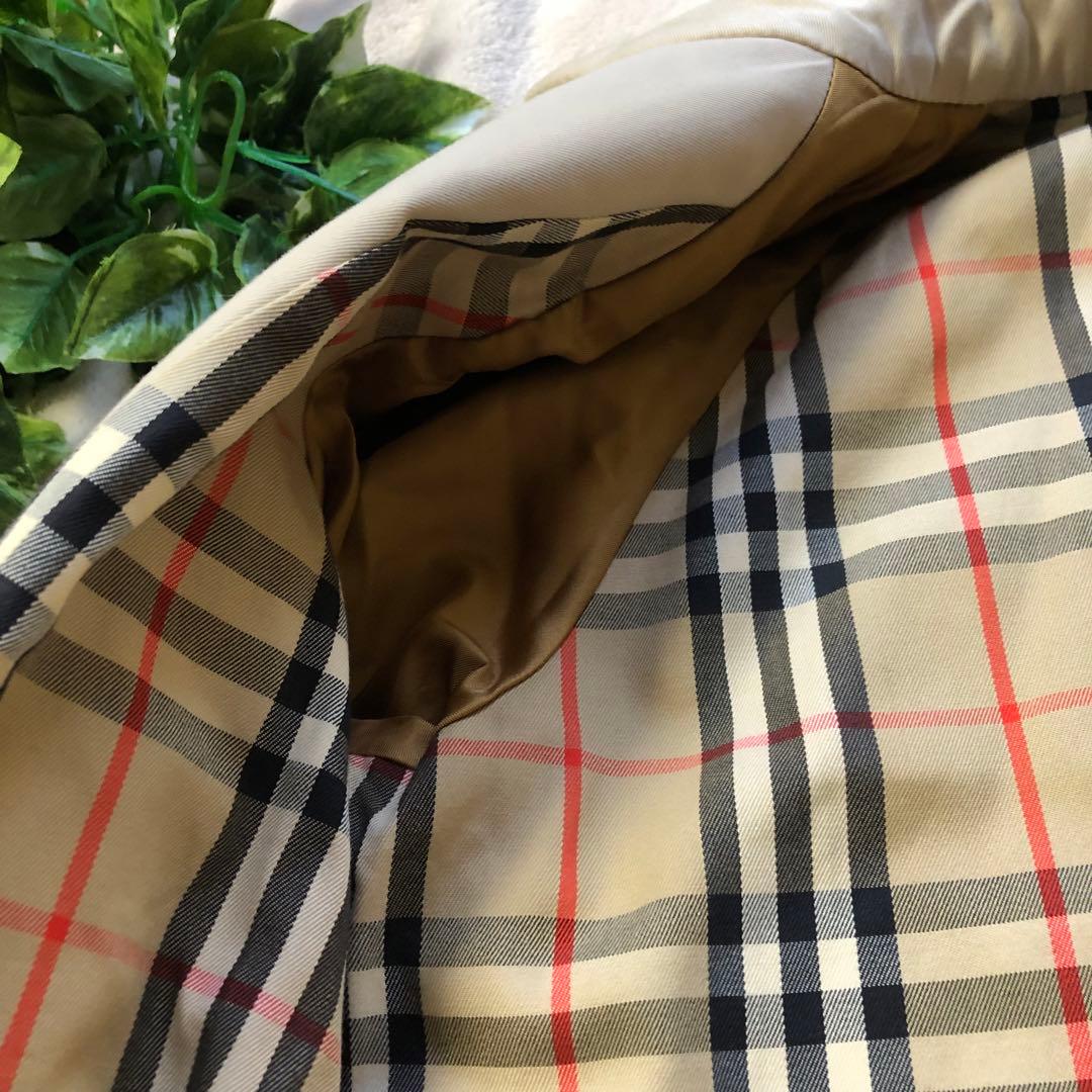 美品　バーバリー　ステンカラーコート　ノバチェック柄　ロング　ベージュ　本国製