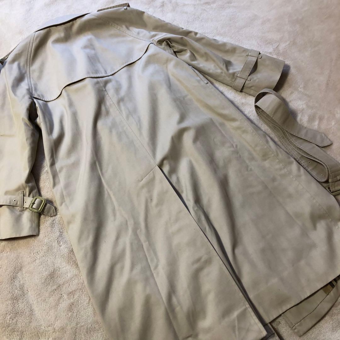 美品　バーバリー　ステンカラーコート　ノバチェック柄　ロング　ベージュ　本国製