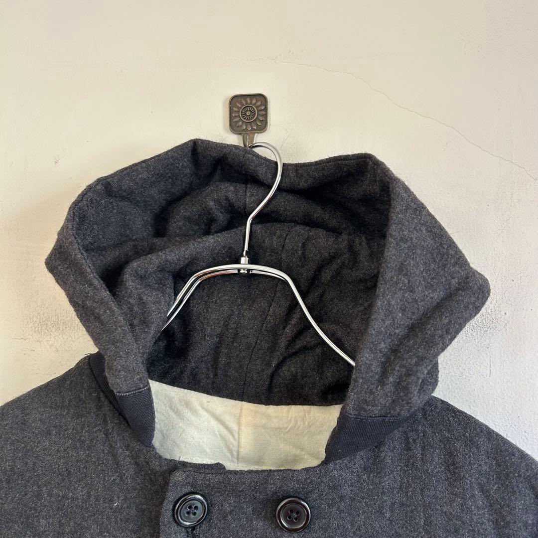 美品 nisica ウール フーデットコート ニシカ グレー