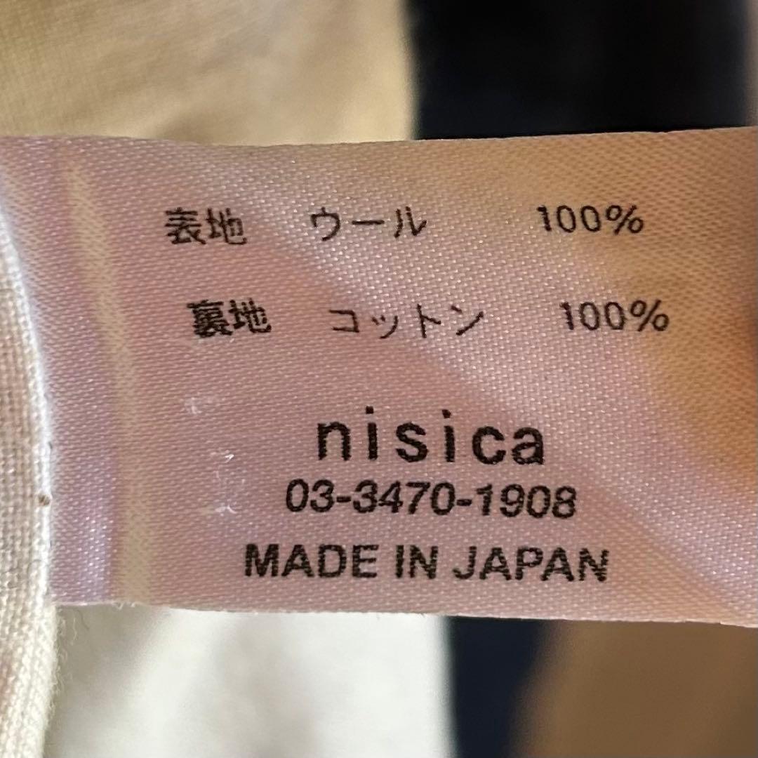 美品 nisica ウール フーデットコート ニシカ グレー