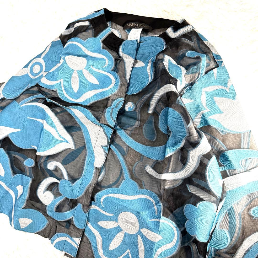 MARINA RINALDI シルク混 ジャカード織がステキ羽織りジャケット