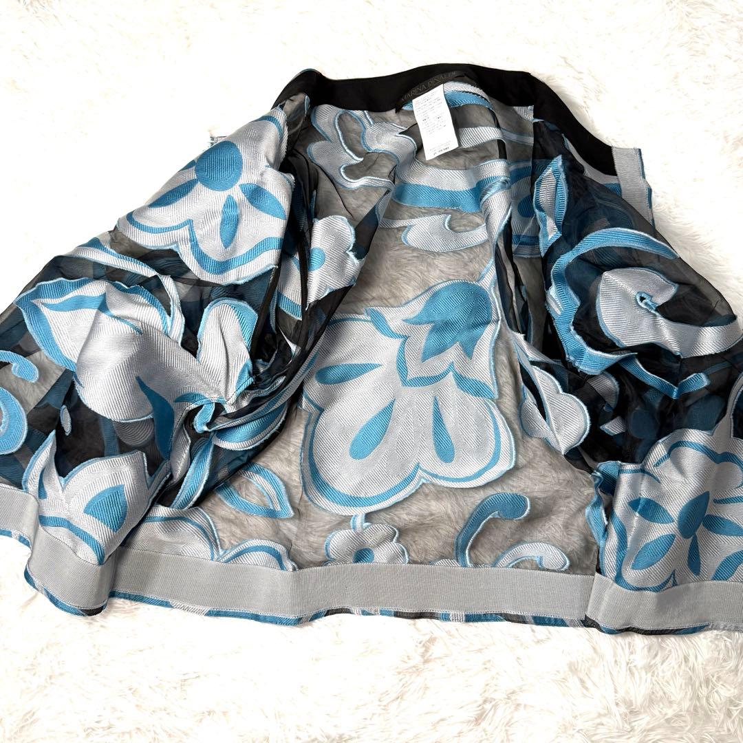 MARINA RINALDI シルク混 ジャカード織がステキ羽織りジャケット