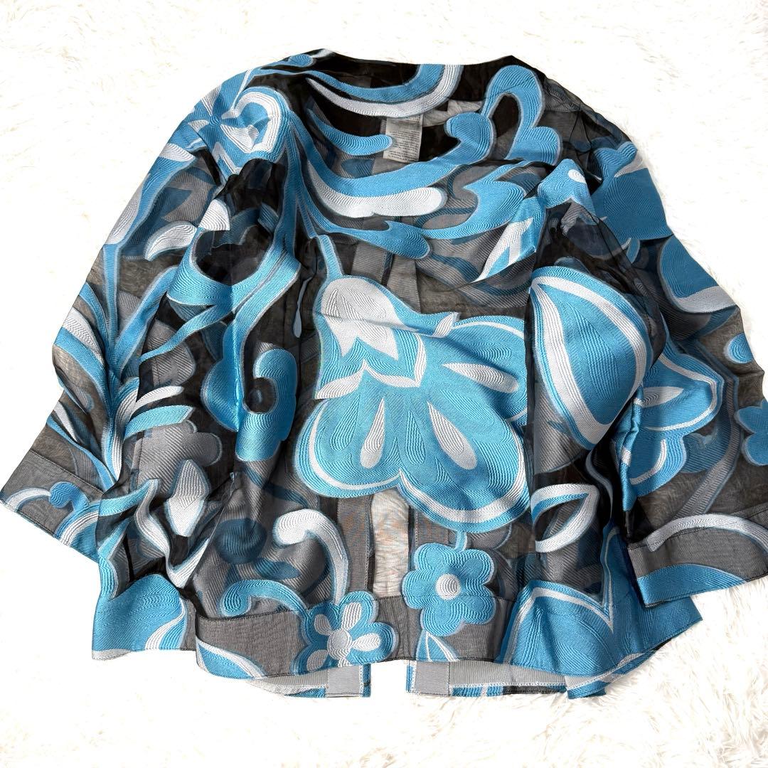 MARINA RINALDI シルク混 ジャカード織がステキ羽織りジャケット