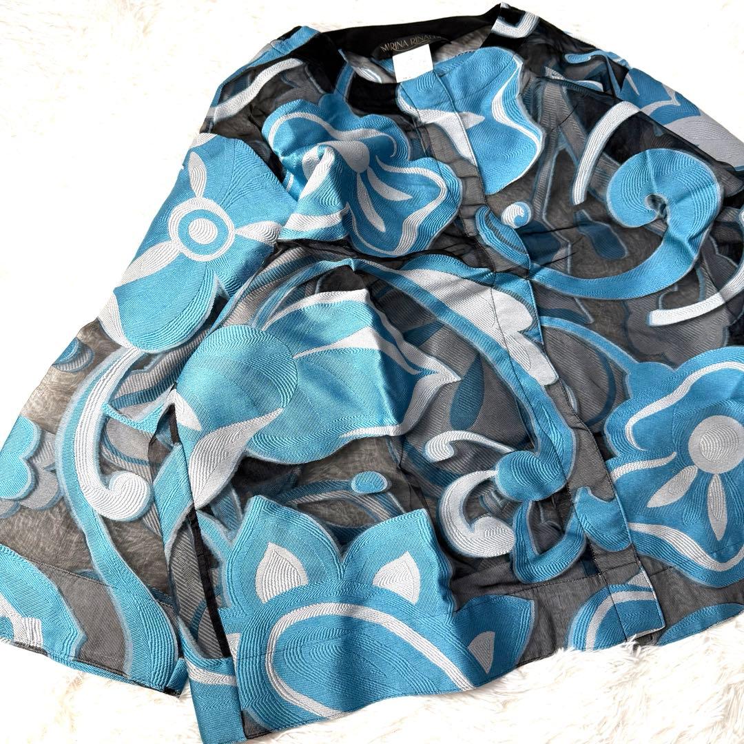 MARINA RINALDI シルク混 ジャカード織がステキ羽織りジャケット