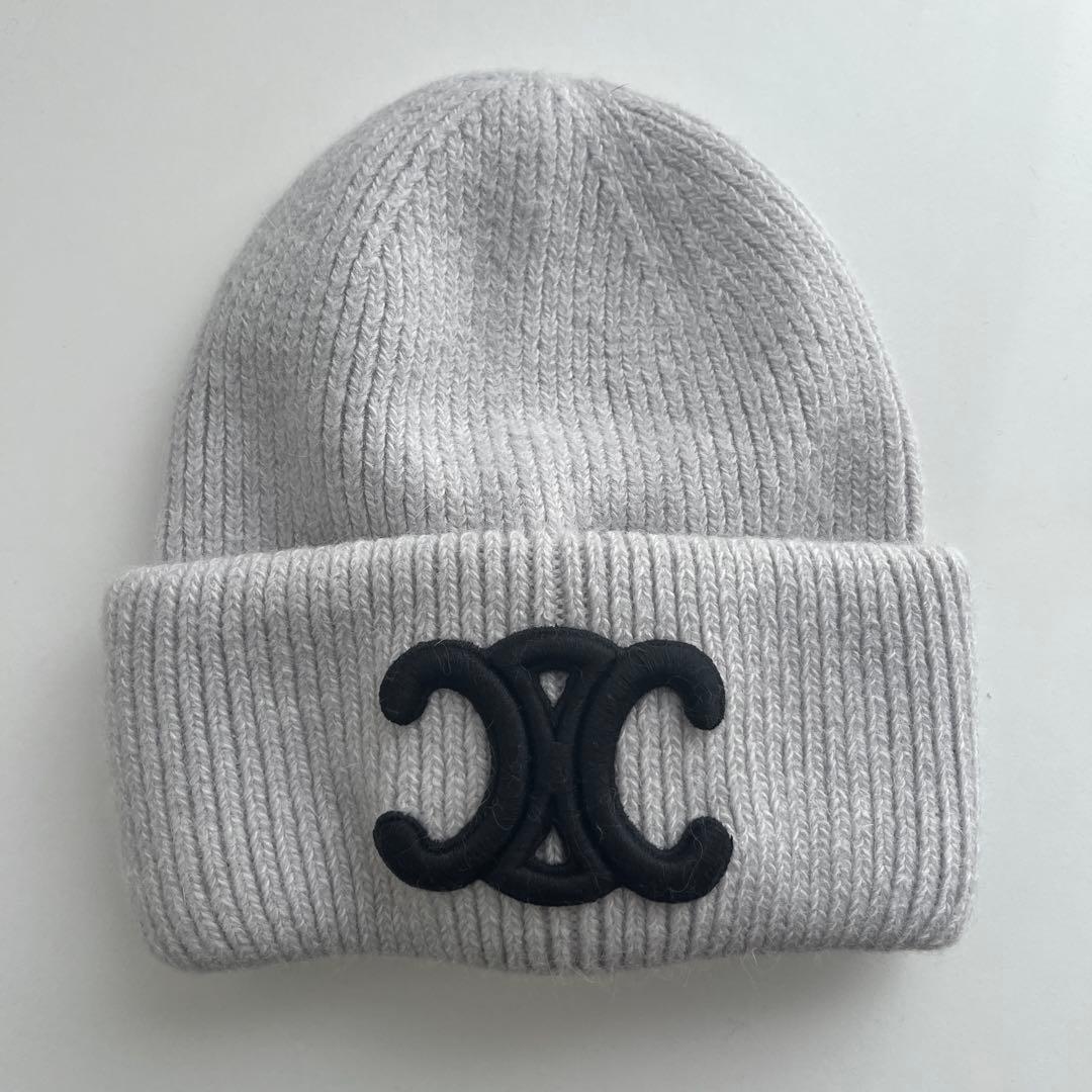 CELINE グレー ニット帽 ノベルティ