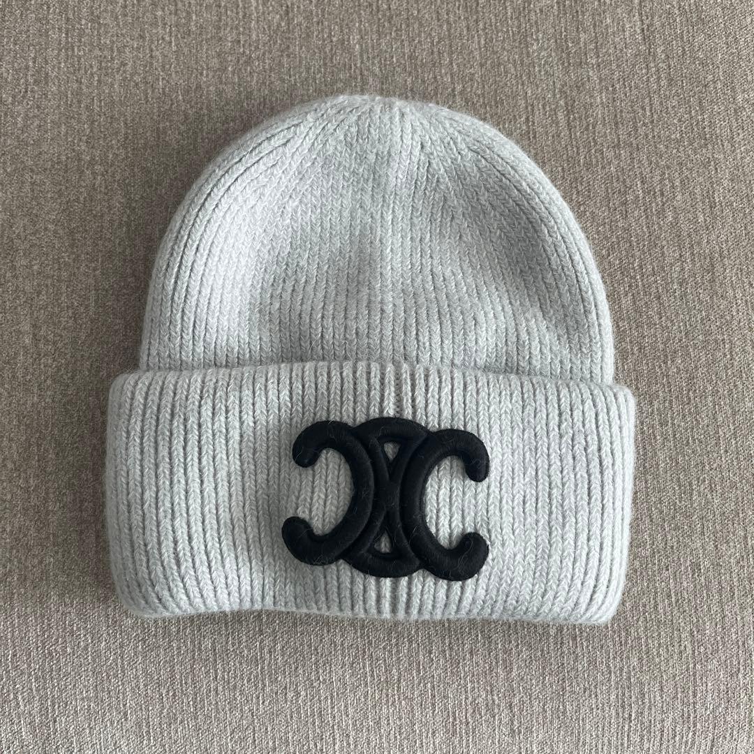 CELINE グレー ニット帽 ノベルティ