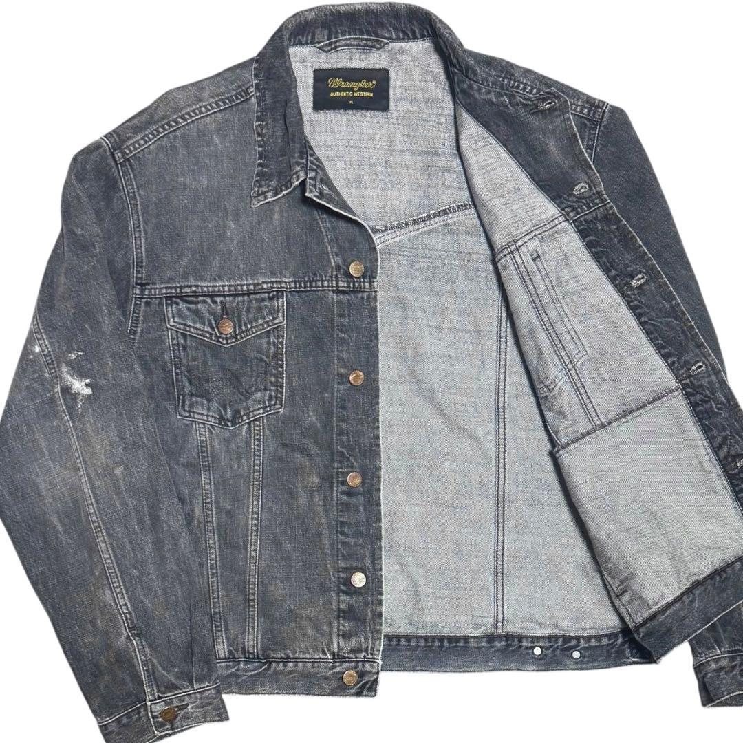 ビッグサイズXL Wrangler 90s 先染めブラック トラッカージャケット