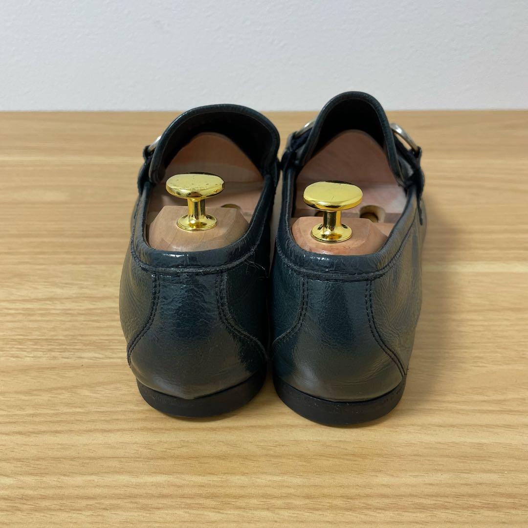 グッチ　ホースビットローファー　グリーン系　レザー　40