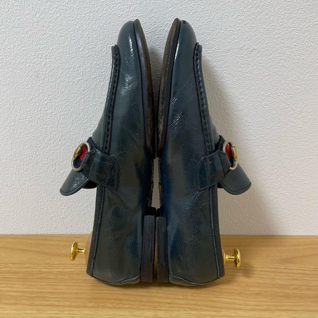 グッチ　ホースビットローファー　グリーン系　レザー　40