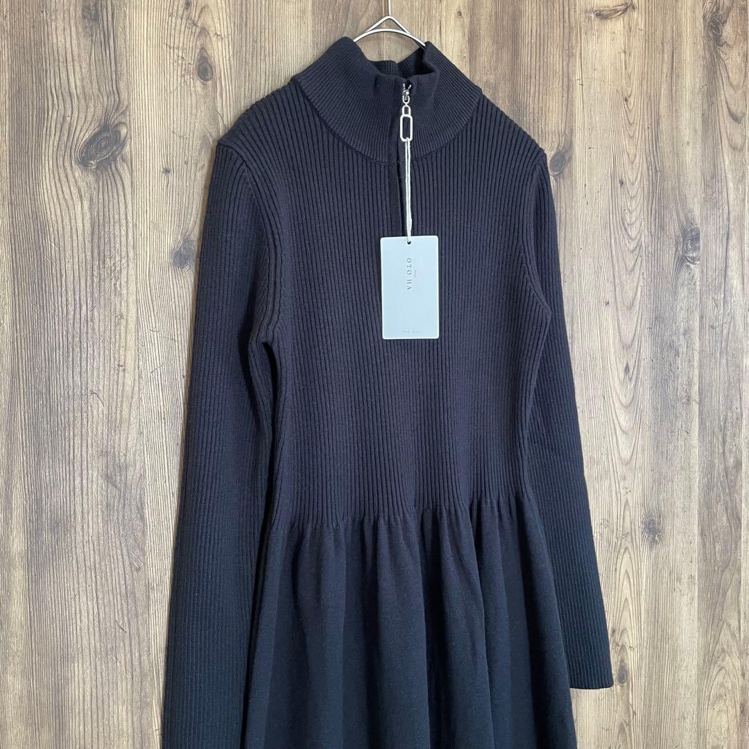 1/25まで限定価格❣️PLUS OTO.HA ハーフジップニットワンピース