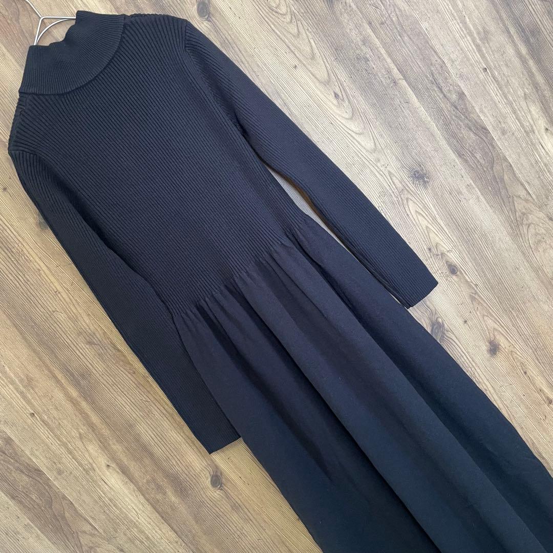 1/25まで限定価格❣️PLUS OTO.HA ハーフジップニットワンピース