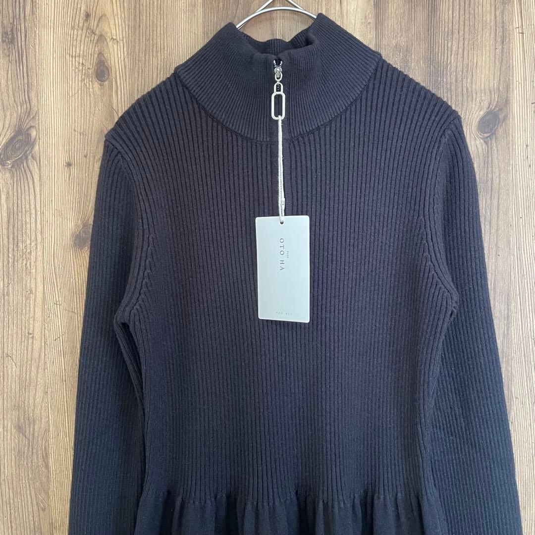 1/25まで限定価格❣️PLUS OTO.HA ハーフジップニットワンピース