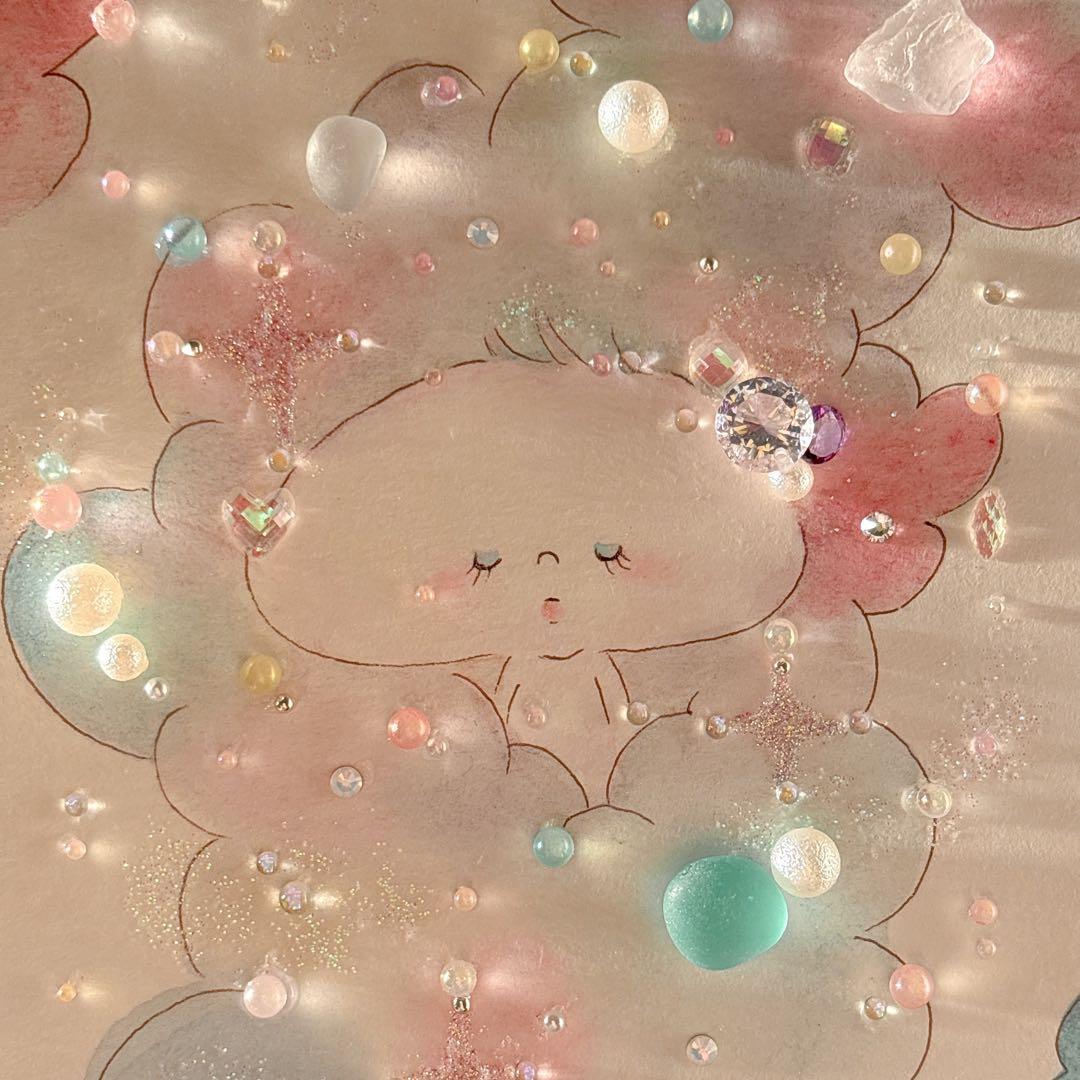 グラスアート　イラスト　水彩画　原画