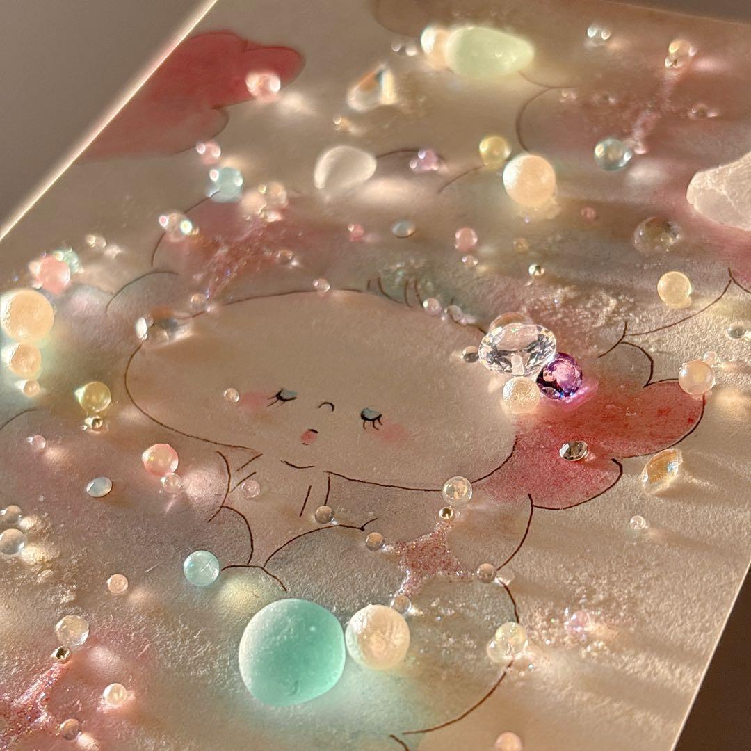 グラスアート　イラスト　水彩画　原画