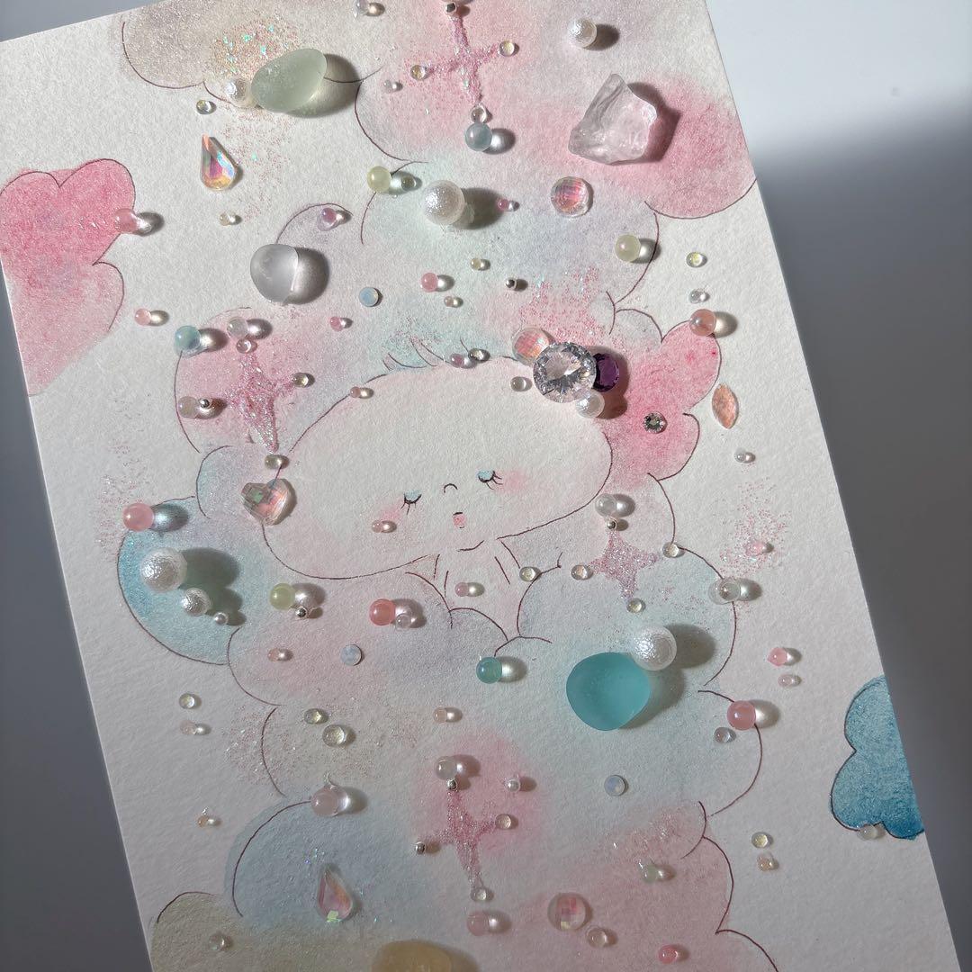 グラスアート　イラスト　水彩画　原画