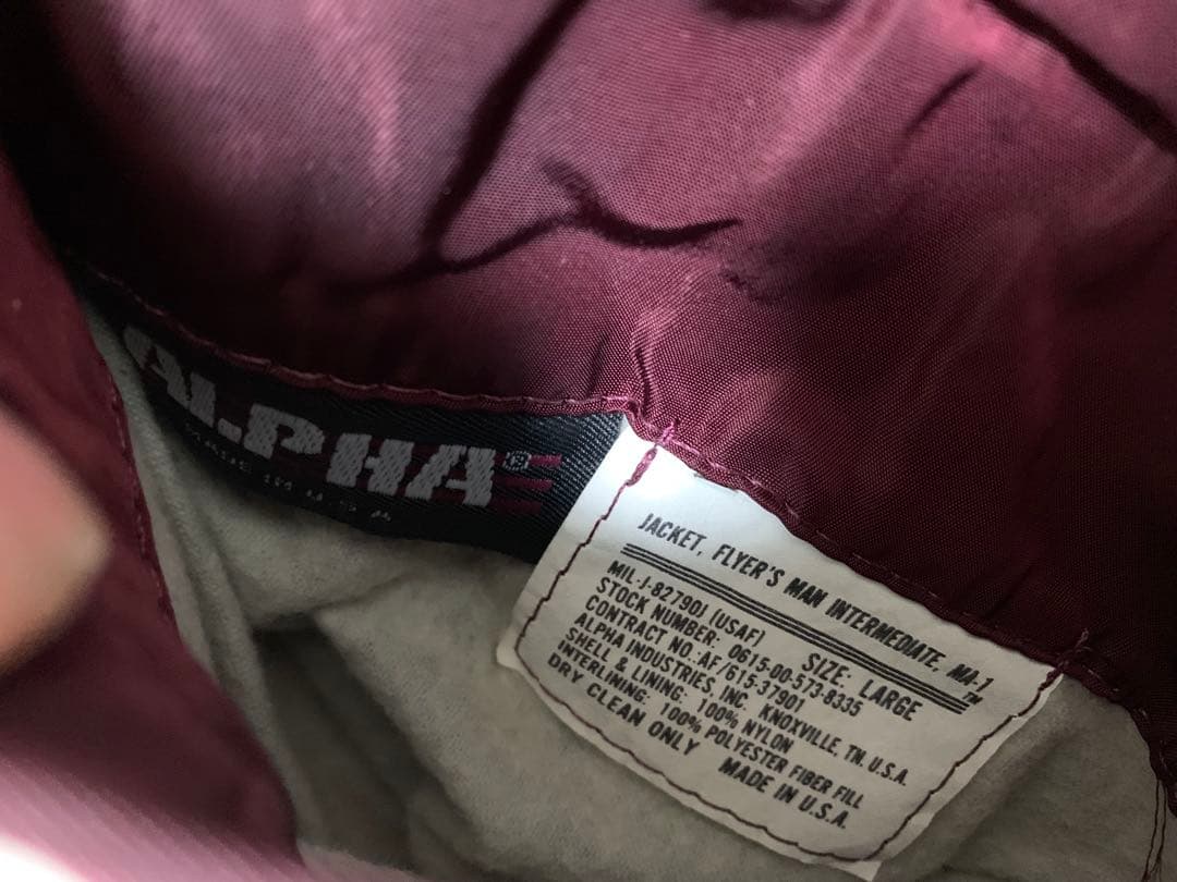 80s USA製 ALPHA MA-1 フライトジャケット サイズL
