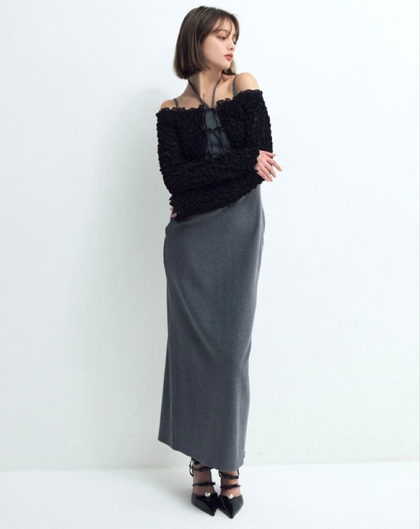 エイミーイストワールeimy istoireシャーリングトップス付きワンピース