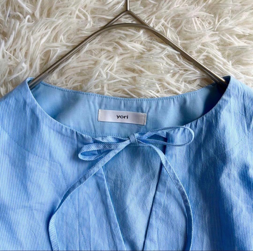 yori ストライプティアードチュニック 長袖 ブラウス