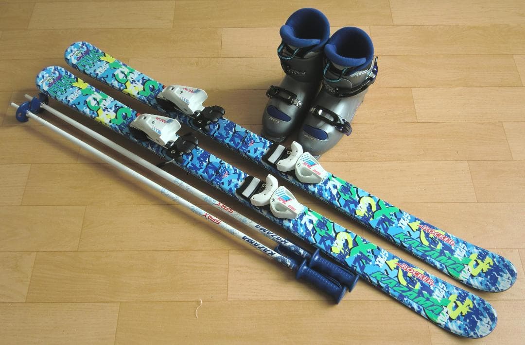 ■■送料無料■KAZAMA＋Hart■子供用スキーセット■116/22■WAX■