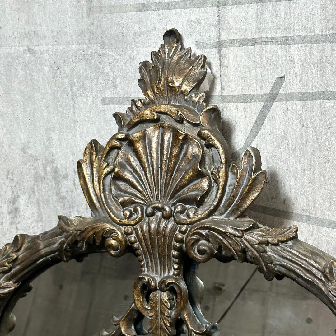 ♦︎♢優美なる装飾美♢♦︎ バロック様式 アンティーク ウォールミラー アイアン製