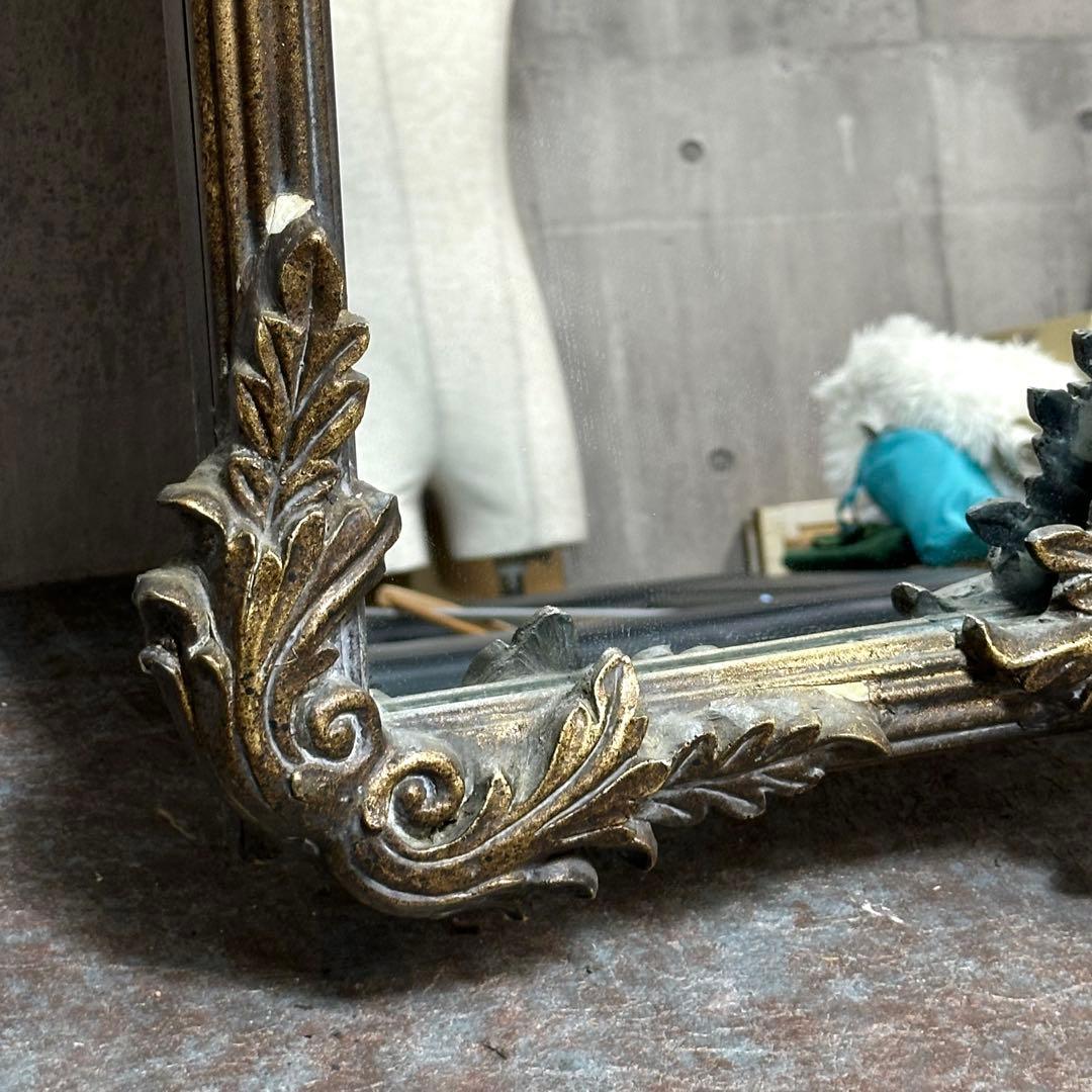♦︎♢優美なる装飾美♢♦︎ バロック様式 アンティーク ウォールミラー アイアン製