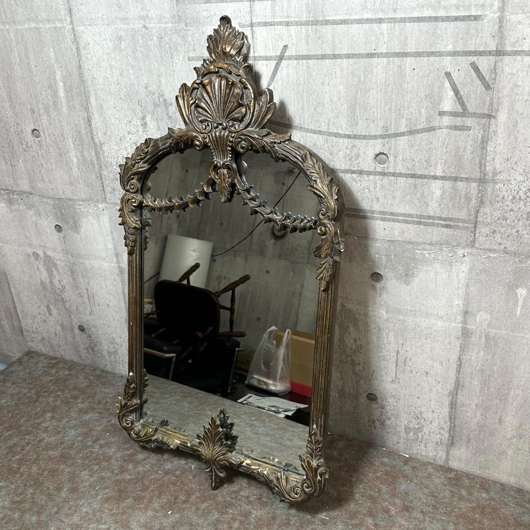 ♦︎♢優美なる装飾美♢♦︎ バロック様式 アンティーク ウォールミラー アイアン製