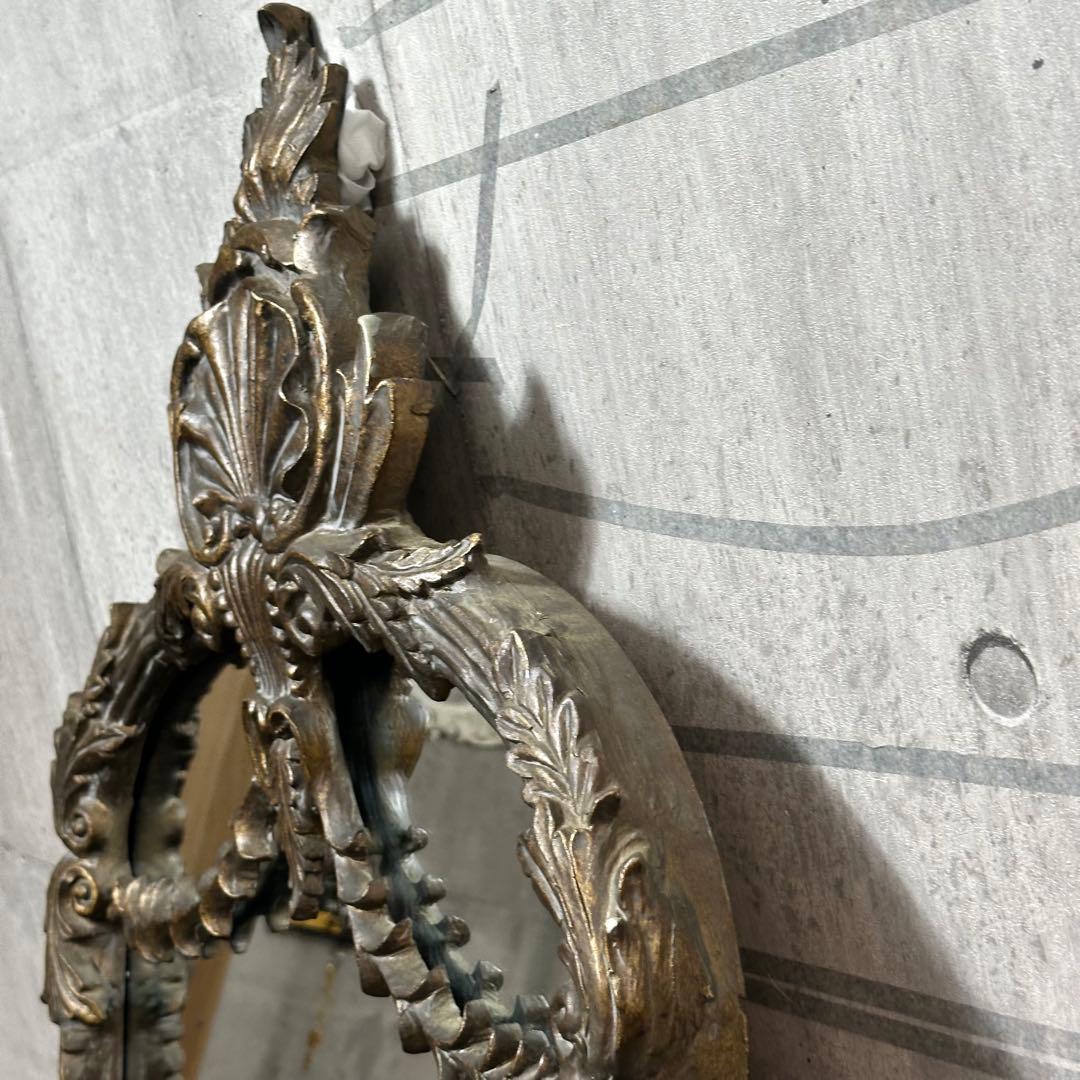 ♦︎♢優美なる装飾美♢♦︎ バロック様式 アンティーク ウォールミラー アイアン製