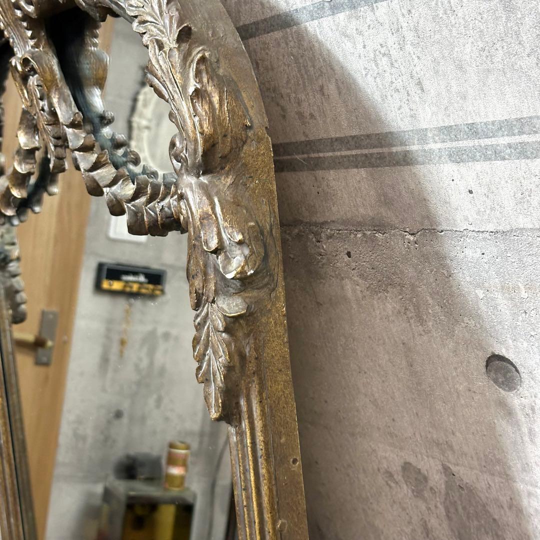 ♦︎♢優美なる装飾美♢♦︎ バロック様式 アンティーク ウォールミラー アイアン製