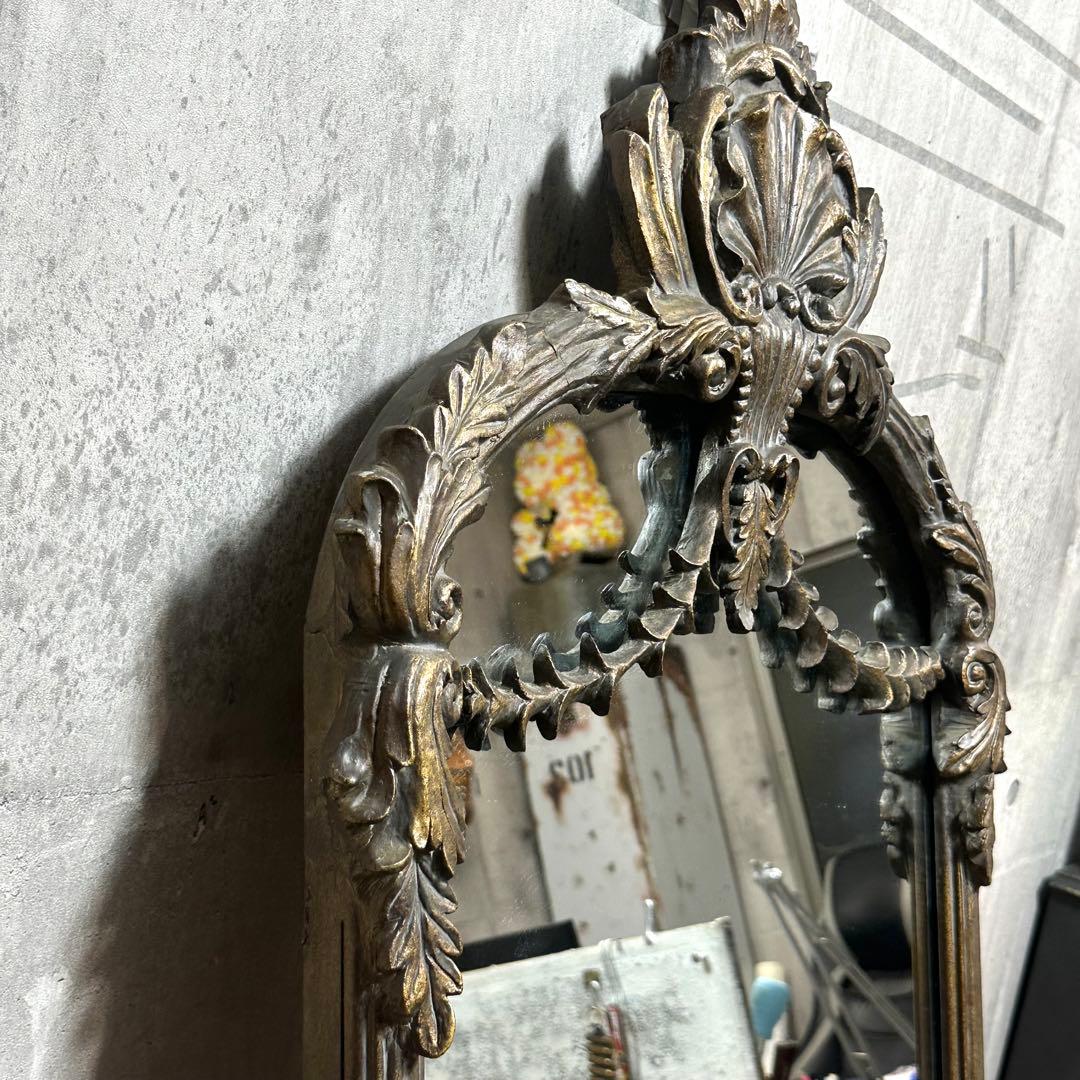 ♦︎♢優美なる装飾美♢♦︎ バロック様式 アンティーク ウォールミラー アイアン製