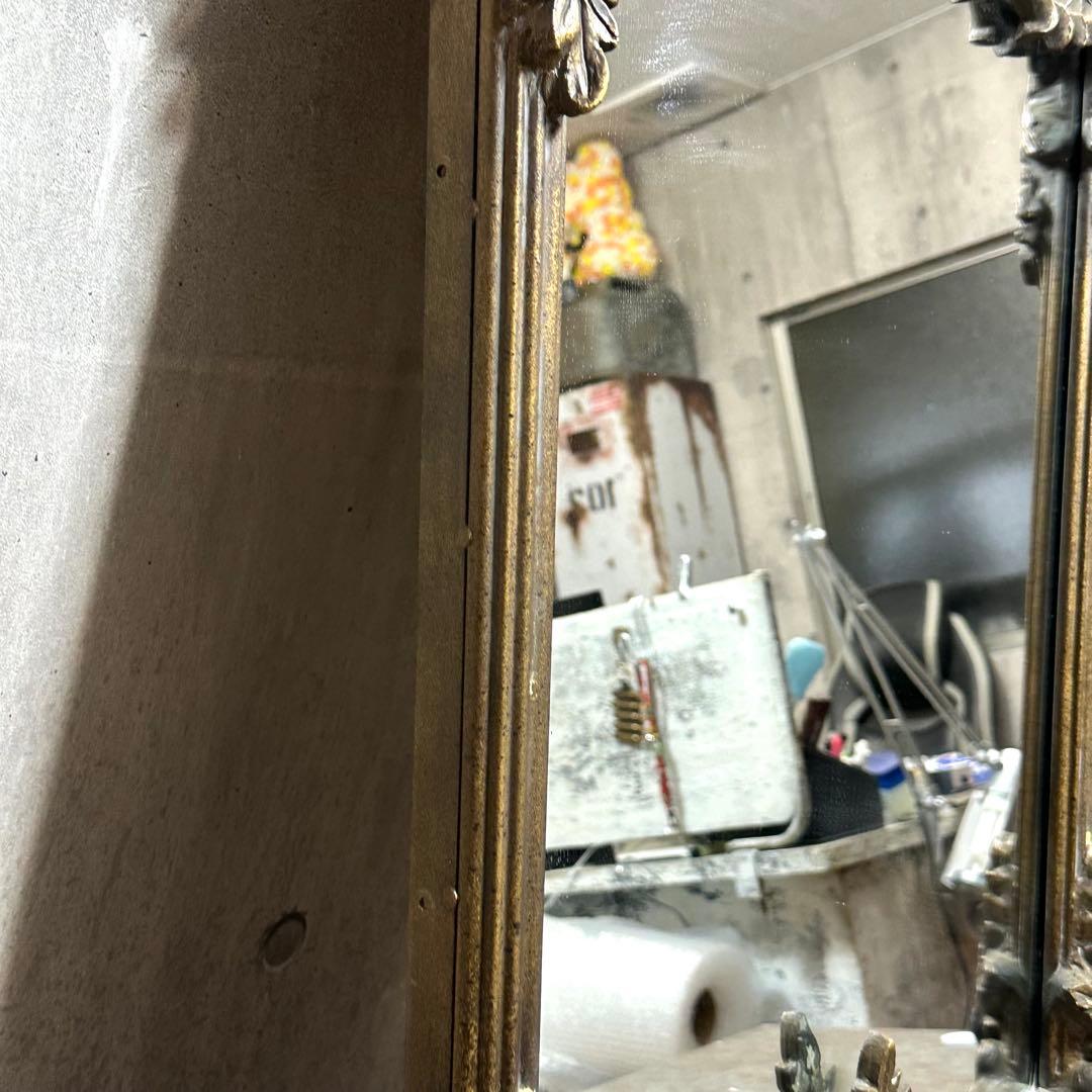 ♦︎♢優美なる装飾美♢♦︎ バロック様式 アンティーク ウォールミラー アイアン製