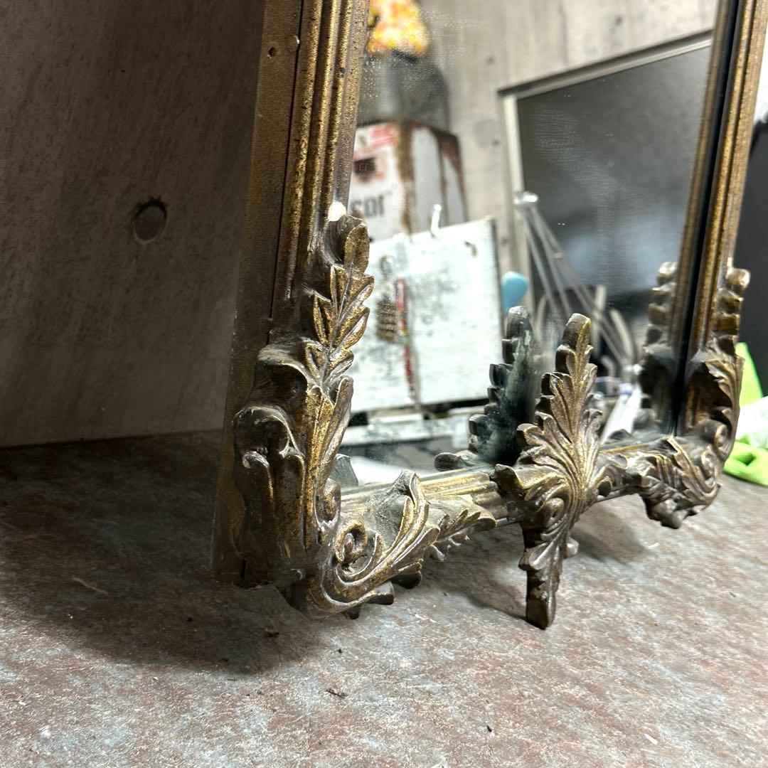 ♦︎♢優美なる装飾美♢♦︎ バロック様式 アンティーク ウォールミラー アイアン製