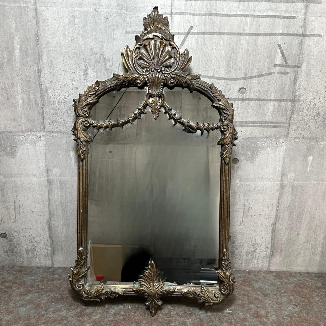 ♦︎♢優美なる装飾美♢♦︎ バロック様式 アンティーク ウォールミラー アイアン製