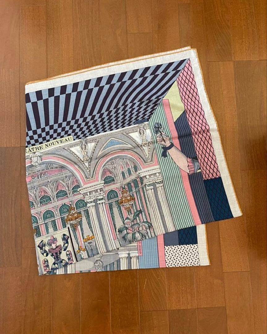 エルメス カレジェアン140 カシミヤシルク ストール カシシル スカーフ