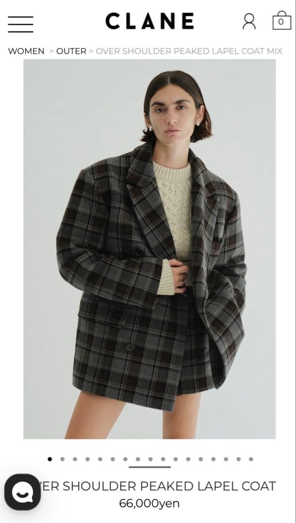 《人気商品》CLANE チェック柄オーバーショルダーコート