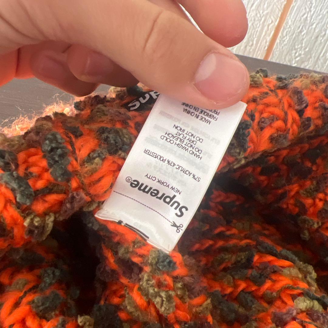 supreme Chenille Beanie ビーニー　オレンジ　ニット帽